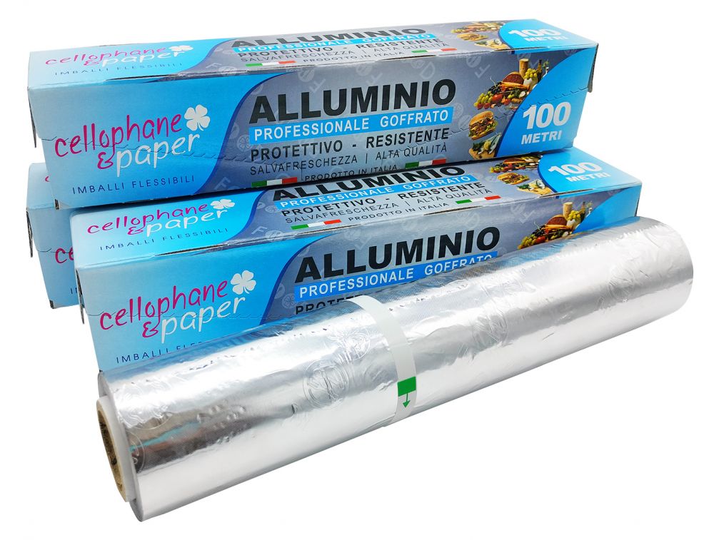 Rotoli alluminio goffrato in box, cucina gourmet _ Embossed aluminum rolls in box, gourmet cuisine