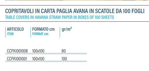 Copritavoli avana, descrizione prodotto - havana paper table cover, product description