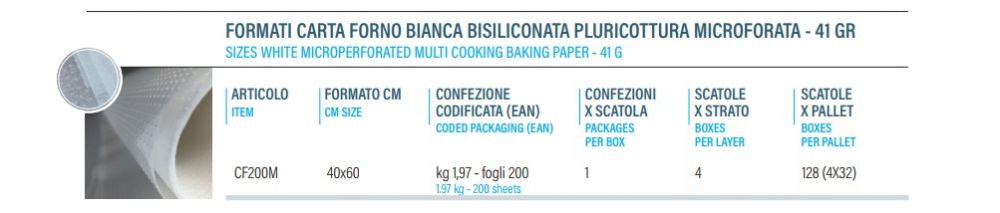 Carta forno microforata 41gr_41g microperforated baking paper
