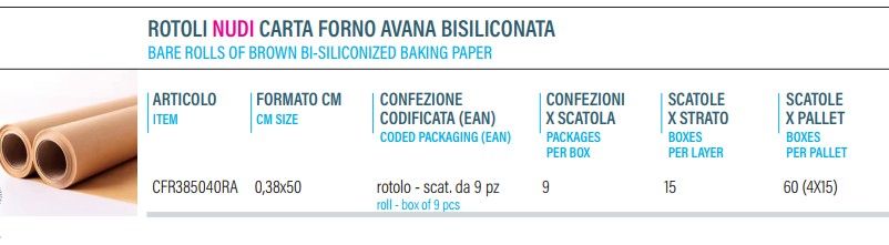 Rotoli nudi carta forno avana _ Bare rolls of brown baking paper